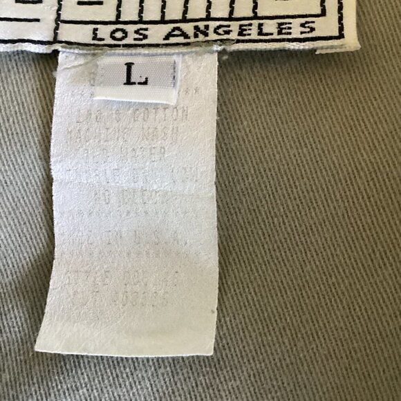 VTG 80s Gamma Los Angeles Trench Coat Utility Jacket Sz L 90J - Picture 9 of 9